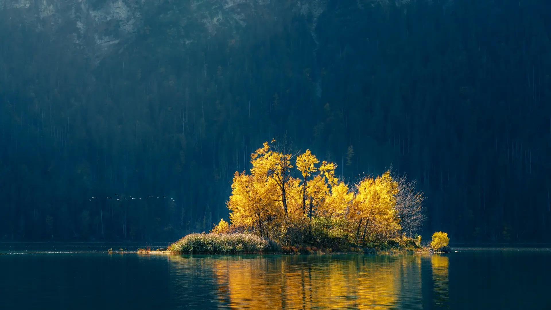 自然 风景 水 倒影 户外 山脉