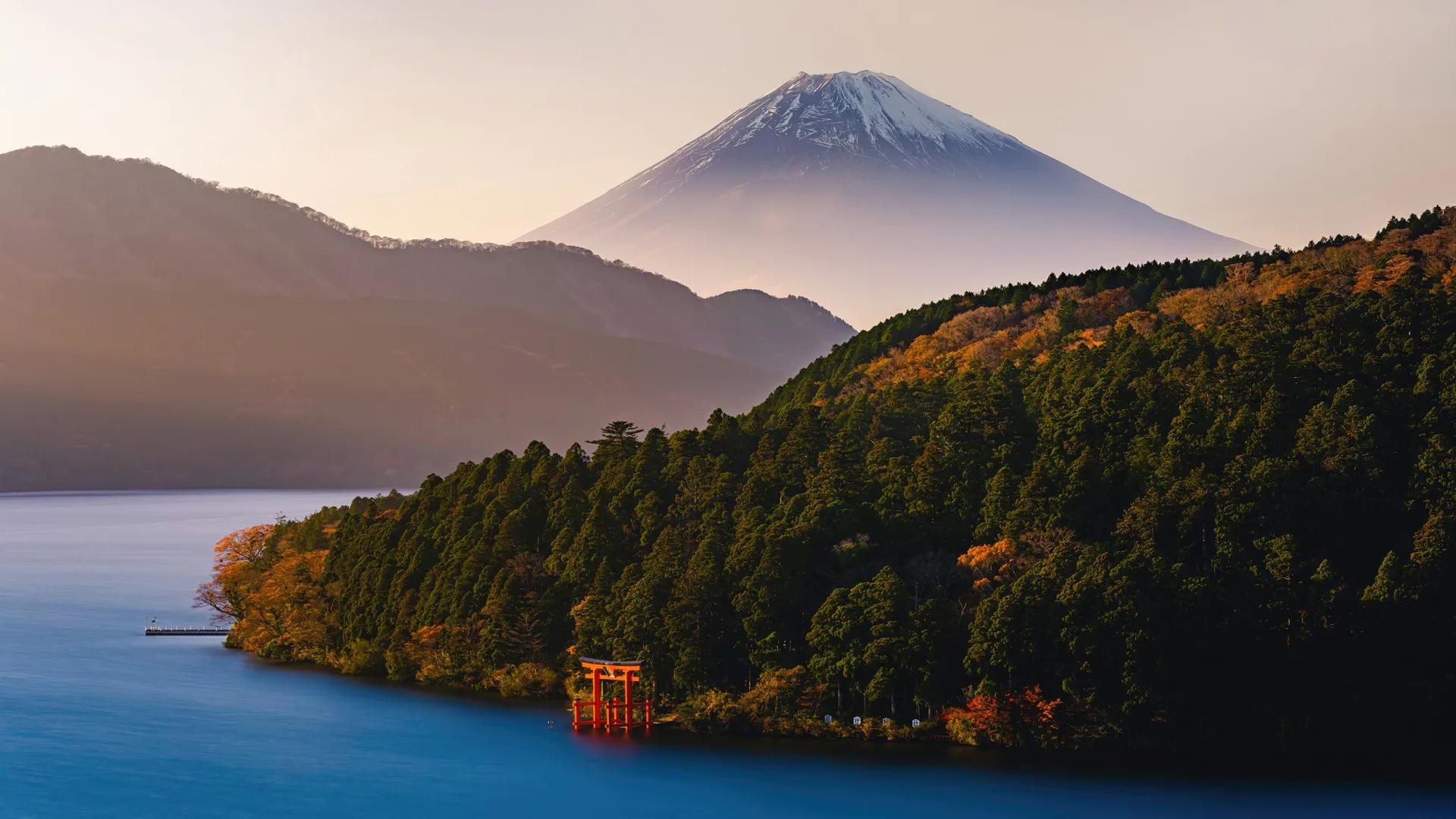 风景 自然 富士山 河流  电脑壁纸 4K壁纸