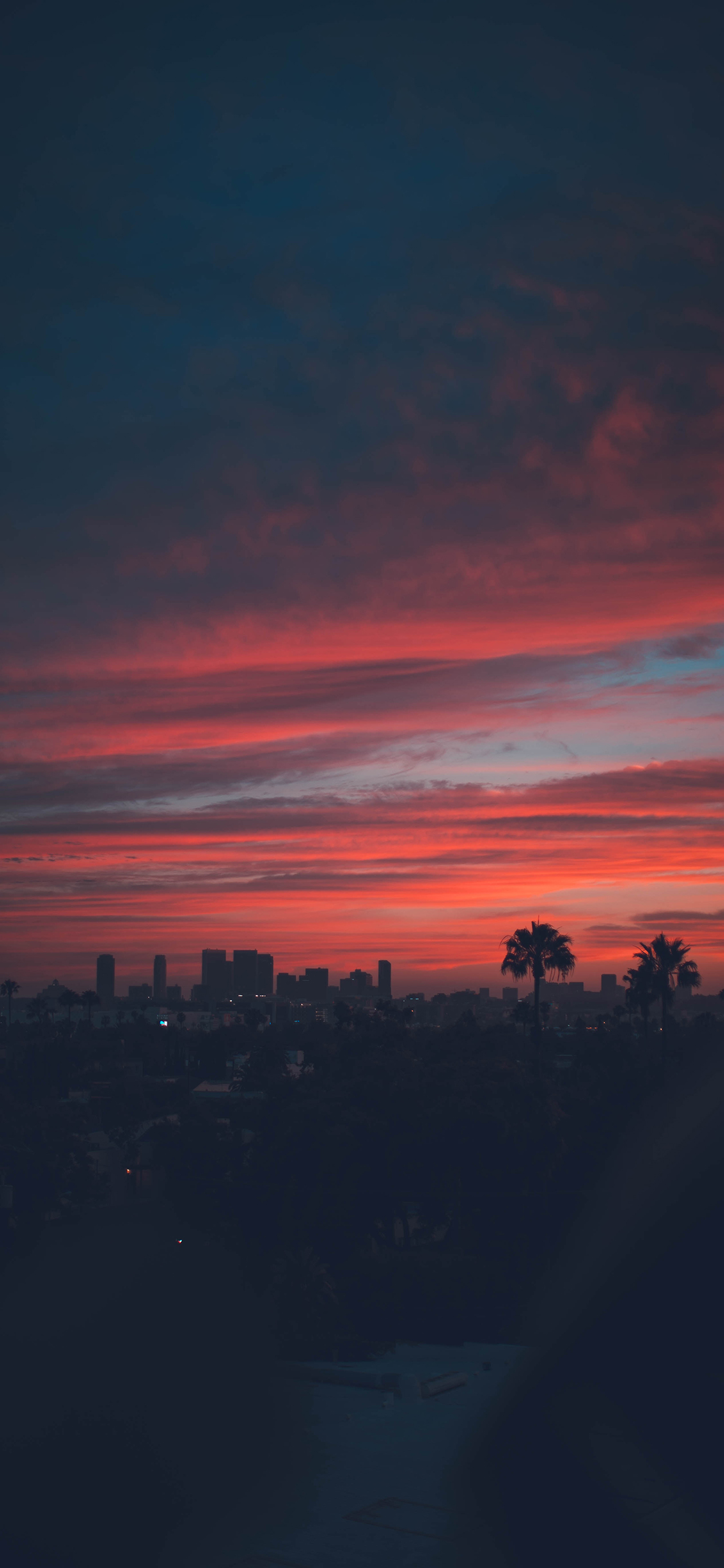 [2436×1125]夕阳 黄昏 景色 彩霞 苹果手机壁纸图片
