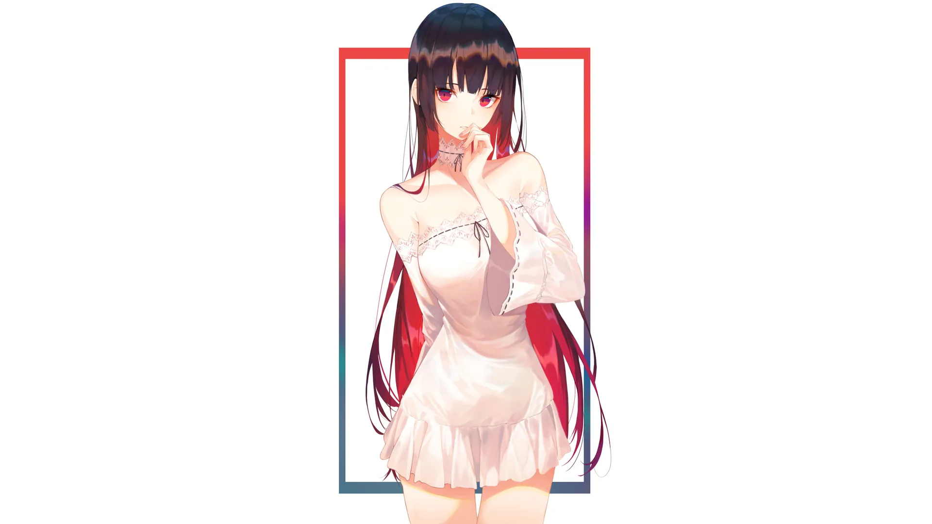 红瞳多色长发动漫裙装女孩