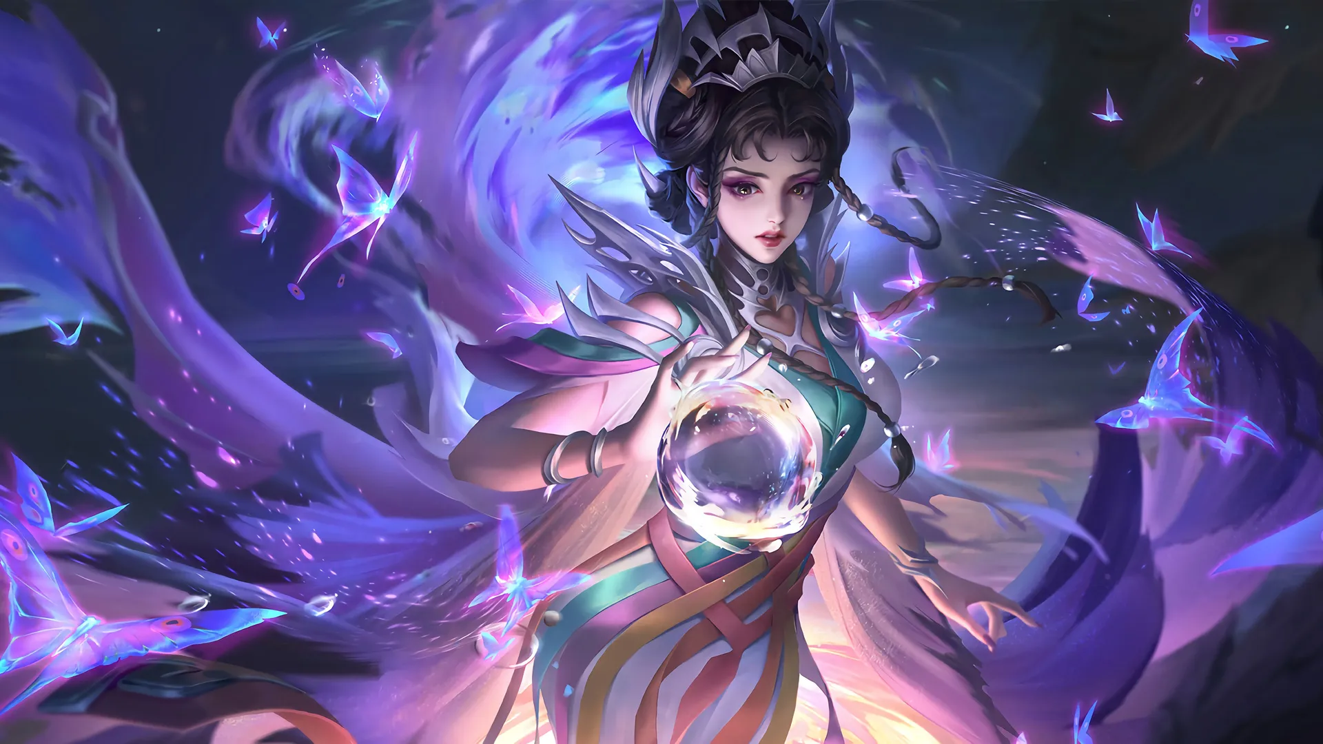 梦幻黑发女孩，魔术艺术服装设计