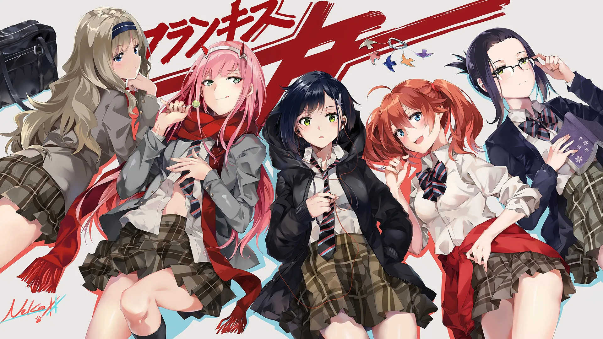 AI动漫女孩校服裙装，法式浪漫领带设计