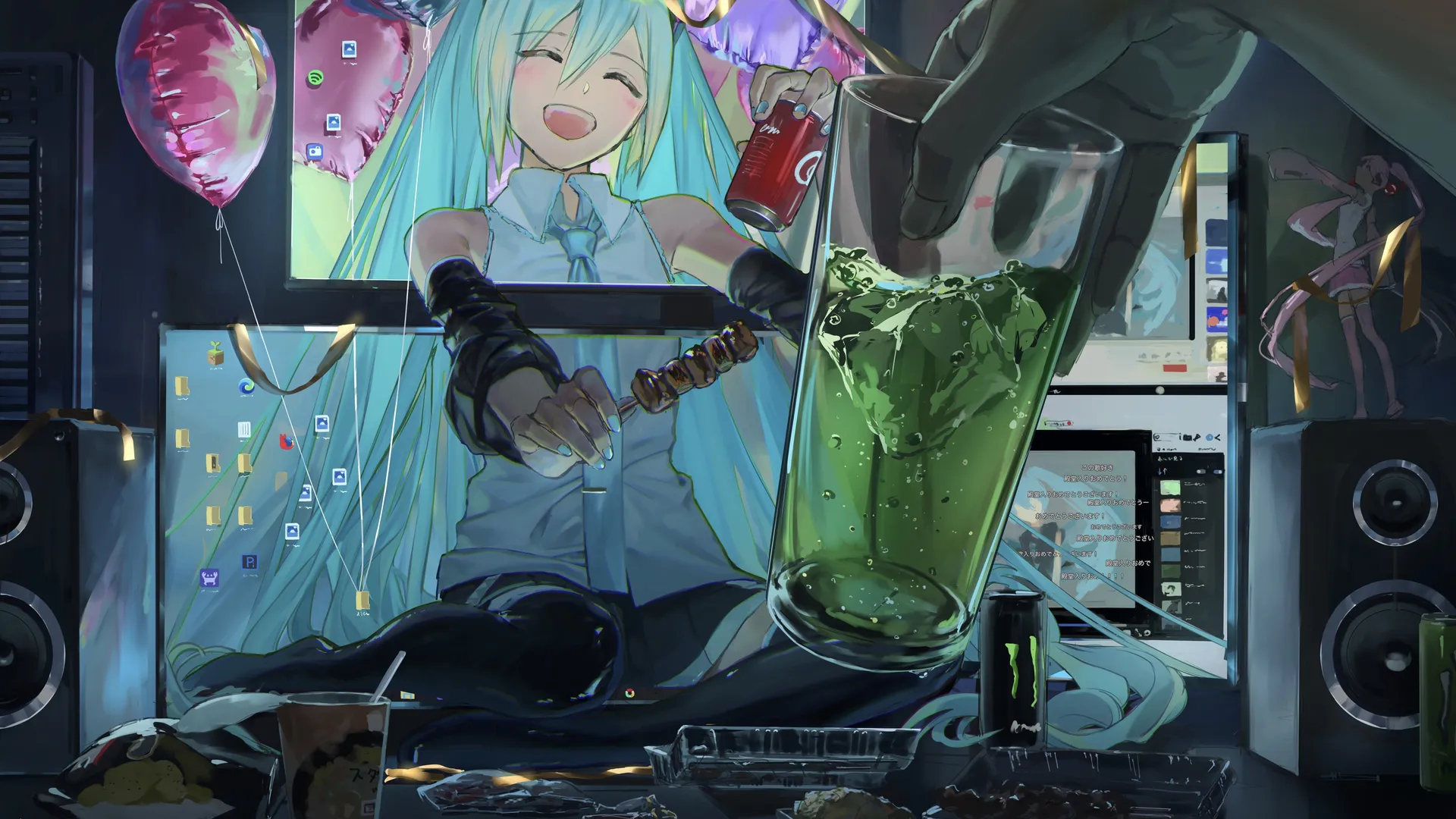 动漫女孩初音小提琴显示器壁纸