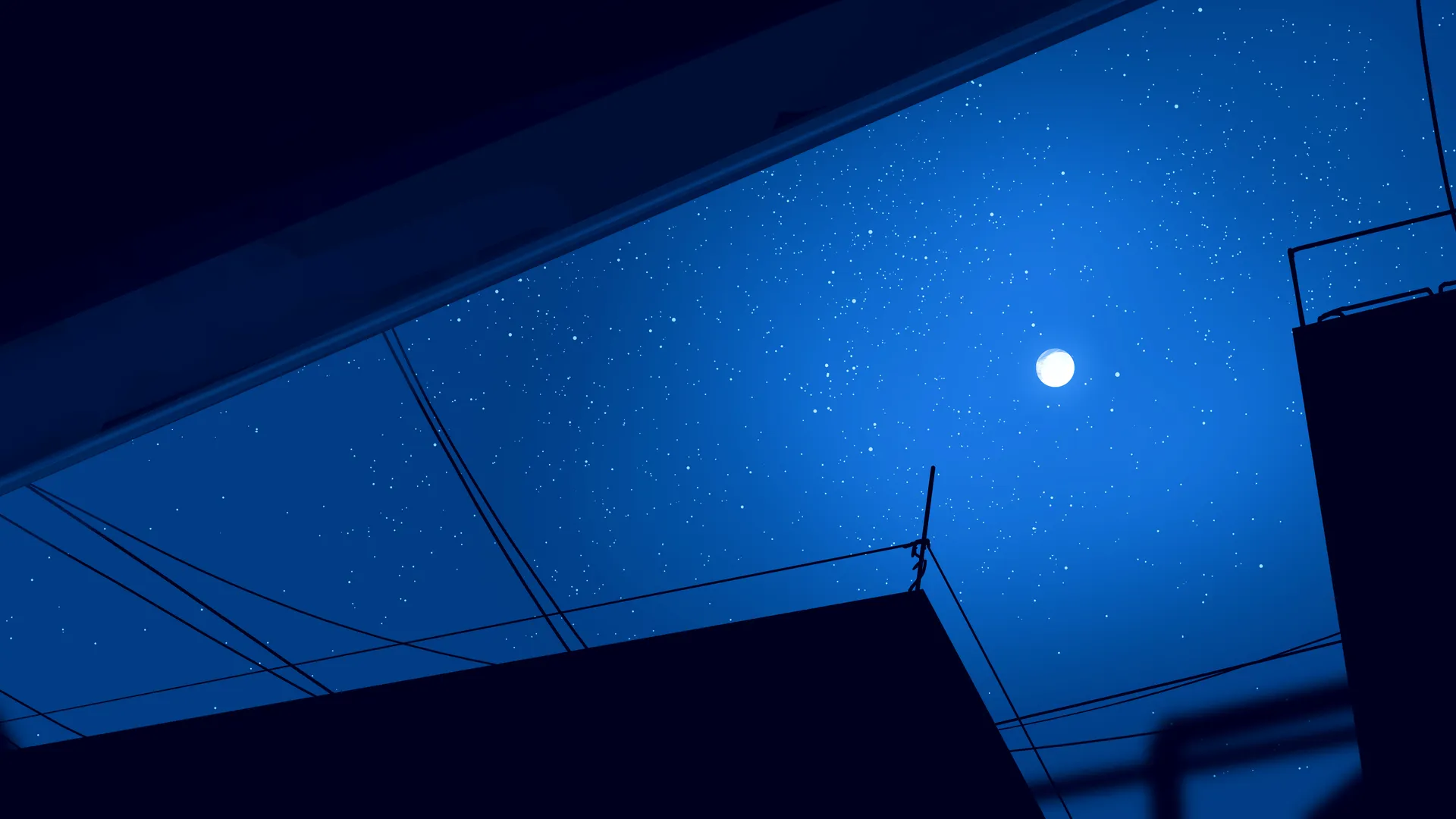 优雅AI艺术：夜晚星空月亮插图