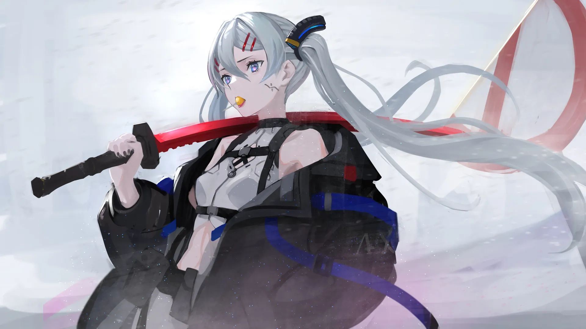 白发剑姬：二次元持剑少女角色