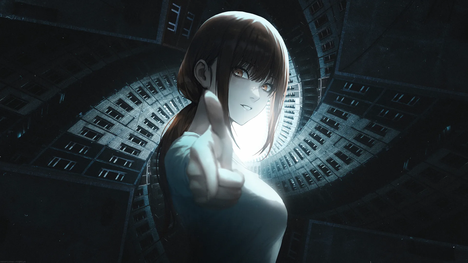 电锯人动漫女孩拼贴，二次元壁纸精选