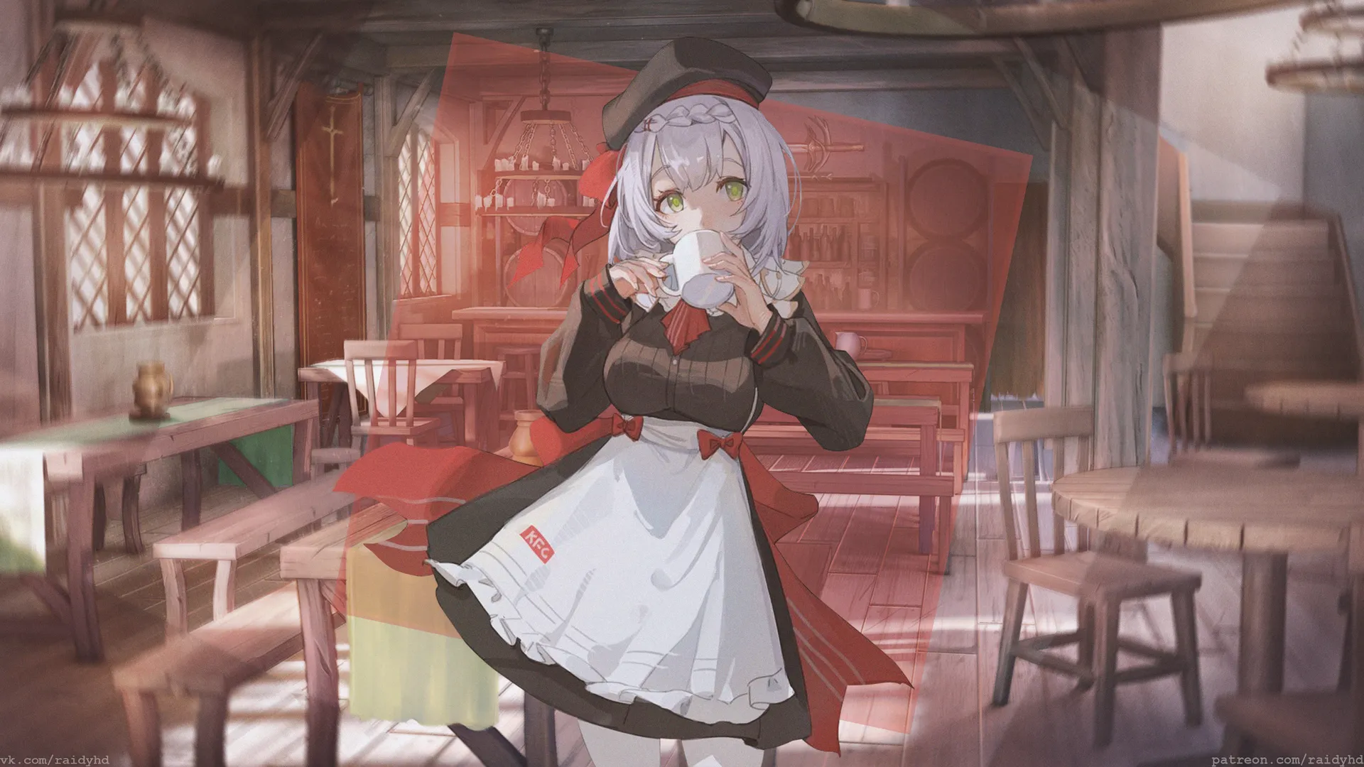 原神诺埃尔动漫女孩画中画