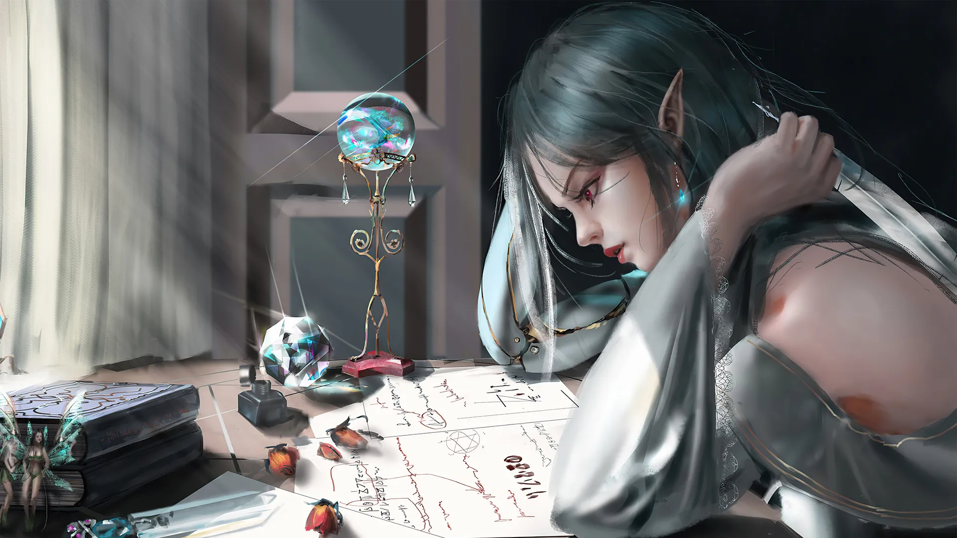 梦幻女孩仙女4K壁纸，高清梦幻艺术电脑壁纸