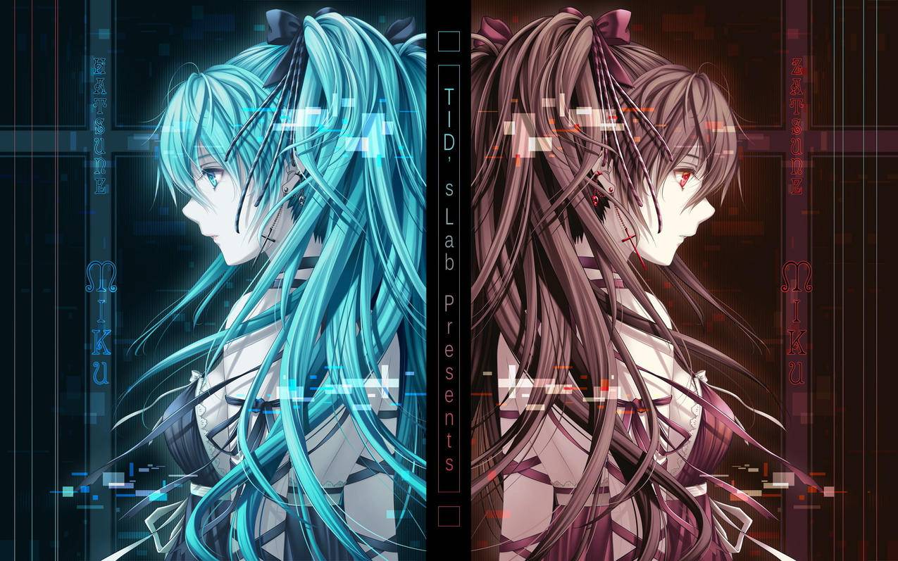 动漫初音未来镜音双子少女手绘高清壁纸